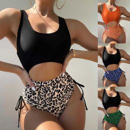 Spring Bathing Suit Women Swimwears Sexy Leopard Print Tube Top Tight Adjustable