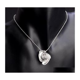 Pendant Necklaces Baby Foot Locket Necklace Beads Cage Oil Pendants P O Frames Open Drop Delivery Jewellery Dhkda