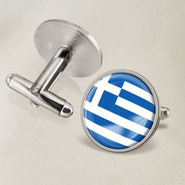 Greek Flag Cufflinks National Flag Cufflinks of All Countries in the World Suit Button Suit Decoration for Party Gift Crafts