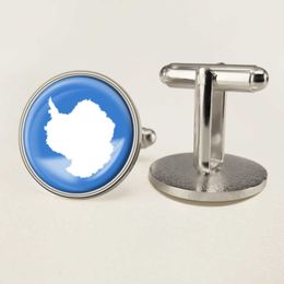 Antarctica Flag Cufflinks World Flag Cufflinks Suit Button Suit Decoration for Party Gift Crafts