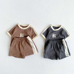 Clothing Sets Children HI Letter Printing Suit Summer New Style Baby Casual Raglan Sleeve Top Sports TwoPiece