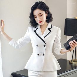 Women's Two Piece Pants Women S Office Suits Set Professional Female Business Lady Suit Plus Size White Blazer Pant Vest Designer Tailor