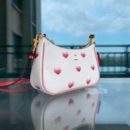 Hot Valentine Designer Bag Pink Love Print Underarm Shoulder Bags Women Mini Tote Bag Leather Fashion Bags Luxurys Crossbody Bags Designers Handbag Purse 230207