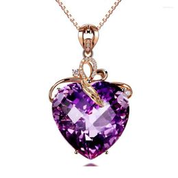 Chains Crystals Heart Pendant Necklace Valentine's Day Gift Of Love Romantic Frame Necklaces For Women Gifts Promise Keepsake 2023