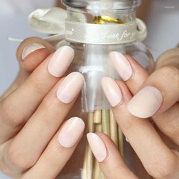 False Nails Solid Colour Design Beautiful Delicate Oval Candy Cute Fake Nail Baby Pink P20X-1