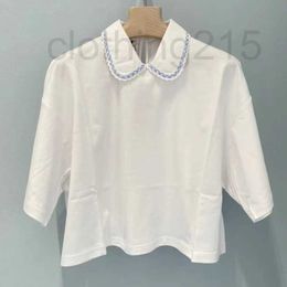 Women's Blouses & Shirts Designer White T-shirt Short Sleeve Loose Versatile Doll Neck Fashion Sweet Cotton Top 22 Spring/Summer New YOU3