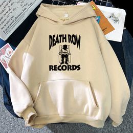 Erkek Hoodies Tişörtü DEATH ROW RECORDS Hoodie Erkekler Yüksek Kaliteli Estetik Tişörtü Vintage Hip Hop Harajuku Streetwear Hombre Kpop Gotik