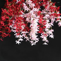 Decorative Flowers 5PCS Artificial Oncidium Cherry Blossom Dancing Orchid DIY Decoration Home Decor Flores For Large Wedding