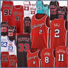 Scottie 33 Pippen Jersey Dennis 91 Rodman Lonzo 2 Ball Demar 11 DeRozan Zach 8 LaVine Derrick 1 Rose Basketball Jerseys