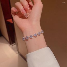 Charm Bracelets 2023 Fashion Trend Women's Clear Zircon Bracelet Quality Big Bling Zirconia Penannular Armband Pulseras Gift