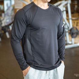 Men's T Shirts Gym Clothing Men Bodybuilding Training Tshirts Quick Dry Long Sleeve Shirt For Sports