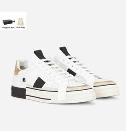 Hotselling -- Men Calfskin 2.Zero Custom Sneakers Shoes with Contrasting Platform Skateboard Walking Technical Nappa Leather Comfort Casual Sports With Box