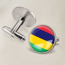 Mauritius Flag Cufflinks All Over the World Flag Cufflinks Suit Button Suit Decoration for Party Gift Crafts