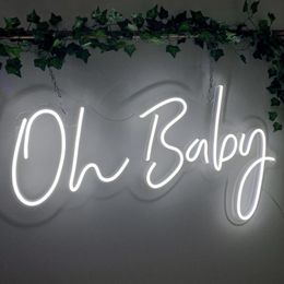 Party Decoration 3ft Oh Baby And Mr Mrs Led Neon Signs With Transparent Acrylic Board Background Wall Decor Lights