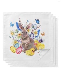 Table Napkin Easter Spring Chick Flower Butterfly Napkins Handkerchief Wedding Banquet Cloth For Dinner Party Decoration