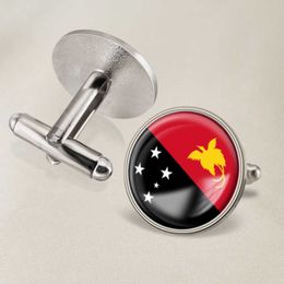 Papua New Guinea Flag Cufflinks World Flag Cufflinks Suit Button Suit Decoration for Party Gift Crafts