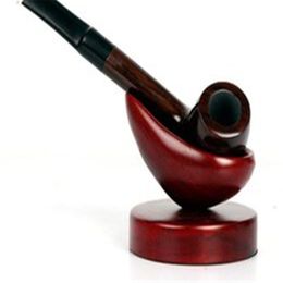 solid wood grain men portable filter cartridge pipe black ebony pipe smoking accessories