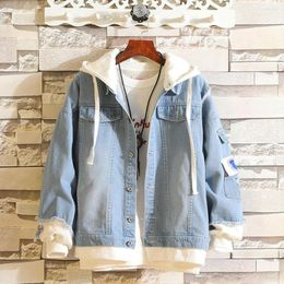 Men's Hoodies Hoodie Autumn Winter Jacket Casual Distressed Denim Coat Top Blouse Fashion Single-breasted Outwear Ropa Hombre