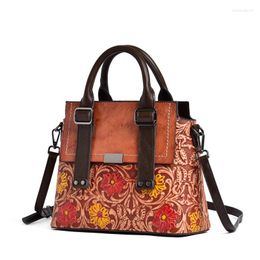 Evening Bags YourSeason Vintage Ladies Hand Painted Shoulder Crossbody Leisure Embossed Female Tote Messenger Bag Real Cow Leather