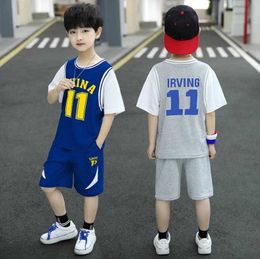Clothing Sets Kids Set Big Sweatabsorbent Clothes Boys Girls Sports Basketball Suit Summer Children TShirt Shorts pcsSets