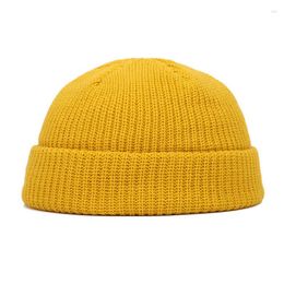 Berets ZhuZunZhe Autumn And Winter Dome Elastic Hat Monochrome Curling Men's Knitted Woollen Ladies Warm