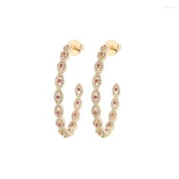 Hoop Earrings Bridal Jewellery Wholesale Micro Inlay Colourful Zirconia South American Wind Style