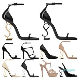 Sapatos sociais feminino salto agulha couro bico aberto festa casamento preto vermelho marrom luxos s 8 10 12 14cm