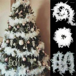 Christmas Decorations 2 Metres Fluffy Marabou Feathers Boa Scarf Natural Turkey Feather On Ribbon Decor Wedding Dress/Skirt Clothing Sewing