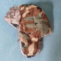 Berets Winter Hat Thicken Warm Earmuffs For Men And Women Outdoor Thickening Plus Velvet Loose Camouflage Bomber Hats Caps
