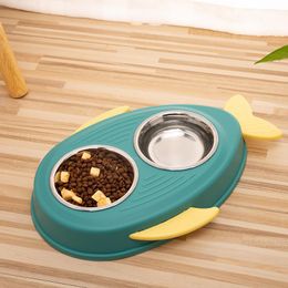 Cat Bowls & Feeders And Dog Bowl Anti-Overturning Food Pet High Foot Protection Cervical Spine Water Double