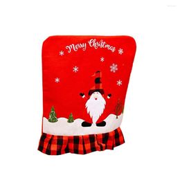 Chair Covers Christmas Dining Cover Gnome Santa Claus Seat Sleeve Decoration Antimacassar Party Favors Non Slide Slipcover