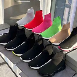 New casual shoes fashion trend black recycled knit socks speed sneakers men women comfort cushioning versatile white black sole unit