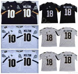 UCF Knights Football College 10 McKenzie Milton Jersey 18 Shaquem Gryphon University Team Black Away White All Stitched Breathable