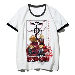 Men's T Shirts Fullmetal Alchemist Top Tees Male White Shirt Grunge Streetwear 2023 Funny Tshirt Graphic Couple Clothes