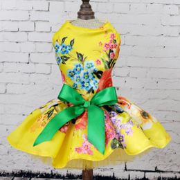 Dog Apparel Pet Clothing Cat Puppy Skirt Wedding Dress Spring Summer More Colors Flower Butterfly Tutu