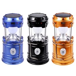 Solar Portable Lantern LED Flashlight Telescopic Torch Outdoor Camping Light Tent Lamp USB Rechargeable Emergency Work Light