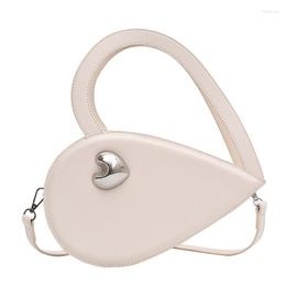 Evening Bags Niche Design Concave Shape Love Portable Women 2023 Retro Foreign Style Messenger Bag Simple Solid Colour Shoulder Handbags
