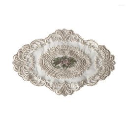 Table Cloth Neutral Place Mat For Dining Oval Lace Doilies Plate Mats Kitchen Wedding Home Decoration