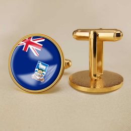 Falkland Islands Flag Cufflinks World Flag Cufflinks Suit Button Suit Decoration for Party Gift Crafts