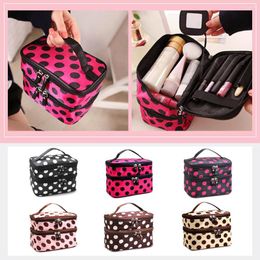 Storage Bags Double Layer Women Cosmetic Bag Portable Travel Makeup Case Pouch Organiser For Cosmetics Drop