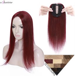 Synthetic s Snoilite 10x12cm Hair Toppers Clips Natural 100 Human Women Topper Silk Base Clip In 230214