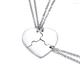 Pendant Necklaces Free Set Of 3 Heart Shaped Puzzle Necklace In Stainless Steel Friends Name Bridesmaid Jewelry