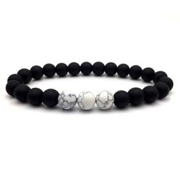 Beaded 8Mm New Fashion Natural Wooden Stone Root Chakra Jewery Hip Hop Bead Bracelet Buddha Word Jewellery For Men Women Gift Dhgarden Dhpuh