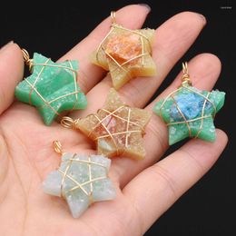 Pendant Necklaces Five-pointed Star Natural Stone Charms Resin For Women Jewerly DIY Necklace Bracelet Accessories Making