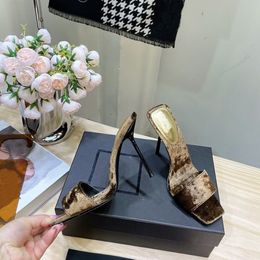 2023 Designer summer women's sexy slippers Luxury height 11.5cm Soft velvet fabric available in stock Large size 36-43