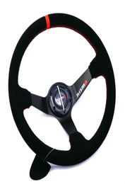 Nismo 350mm14inch Black Suede Leather Deep Dish Steering Wheel Car accessories6037494