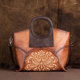 Evening Bags Restoring Ancient Ways Head Layer Cowhide Portable High Quality Leisure Women's Personality Chic Shoulder