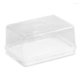 Storage Bottles Butter Dish Box Holder Tray With Lid And Knife Cheese Board Server Crisper Transparent Plastic Container Kitchen Tools