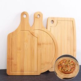 Chopping Blocks Round Wooden Cutting Board Kitchen Cutting Board With Handle Solid Wood Food Board Pizza Bread Fruit Can Hang