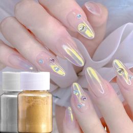 Nail Glitter Diamond Mermaid Pearl Powder DIY Holographic White Art Chrome Dust For UV Gel Decorations